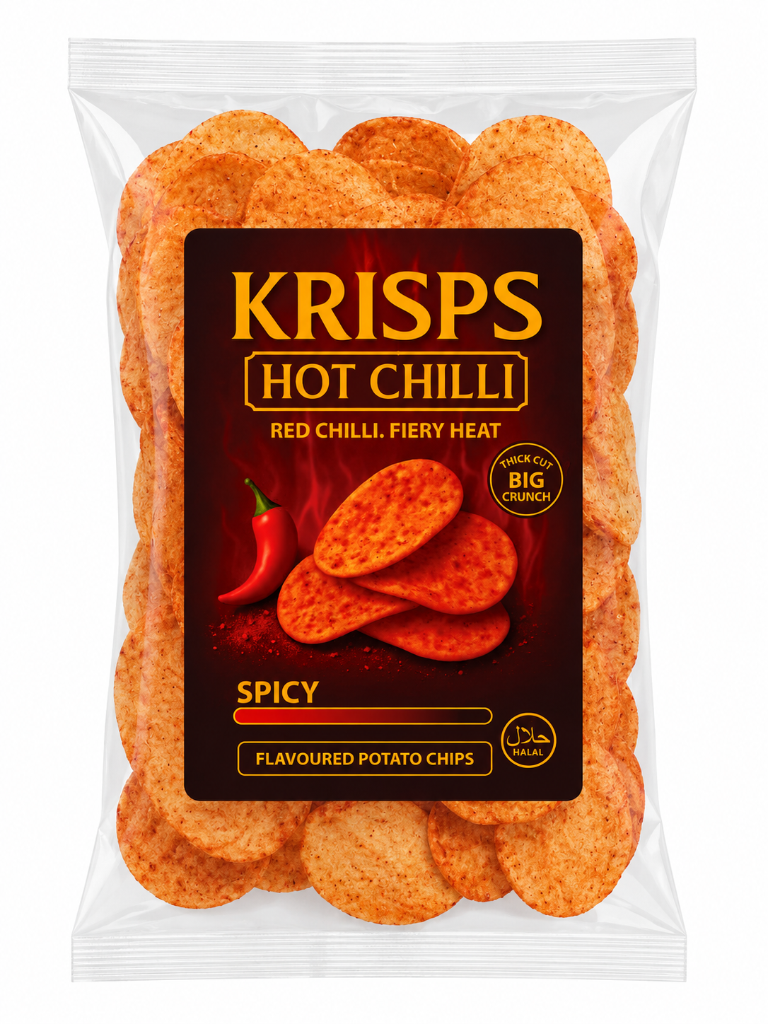 Krisps Hot Chilli โ Spicy & Crunchy Chili Flavored Snack