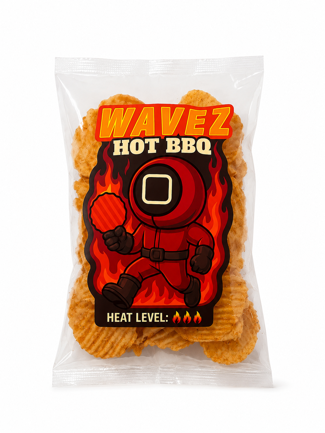 Wavez Hot BBQ โ Bold Smoky Flavor Crinkle Chips